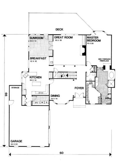 First Floor for House Plan #036-00147