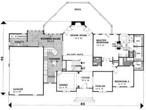 First Floor for House Plan #036-00148