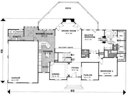 First Floor for House Plan #036-00148