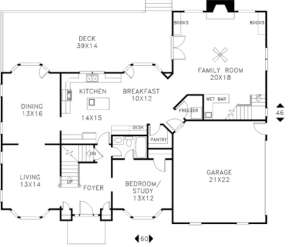 First Floor for House Plan #036-00149