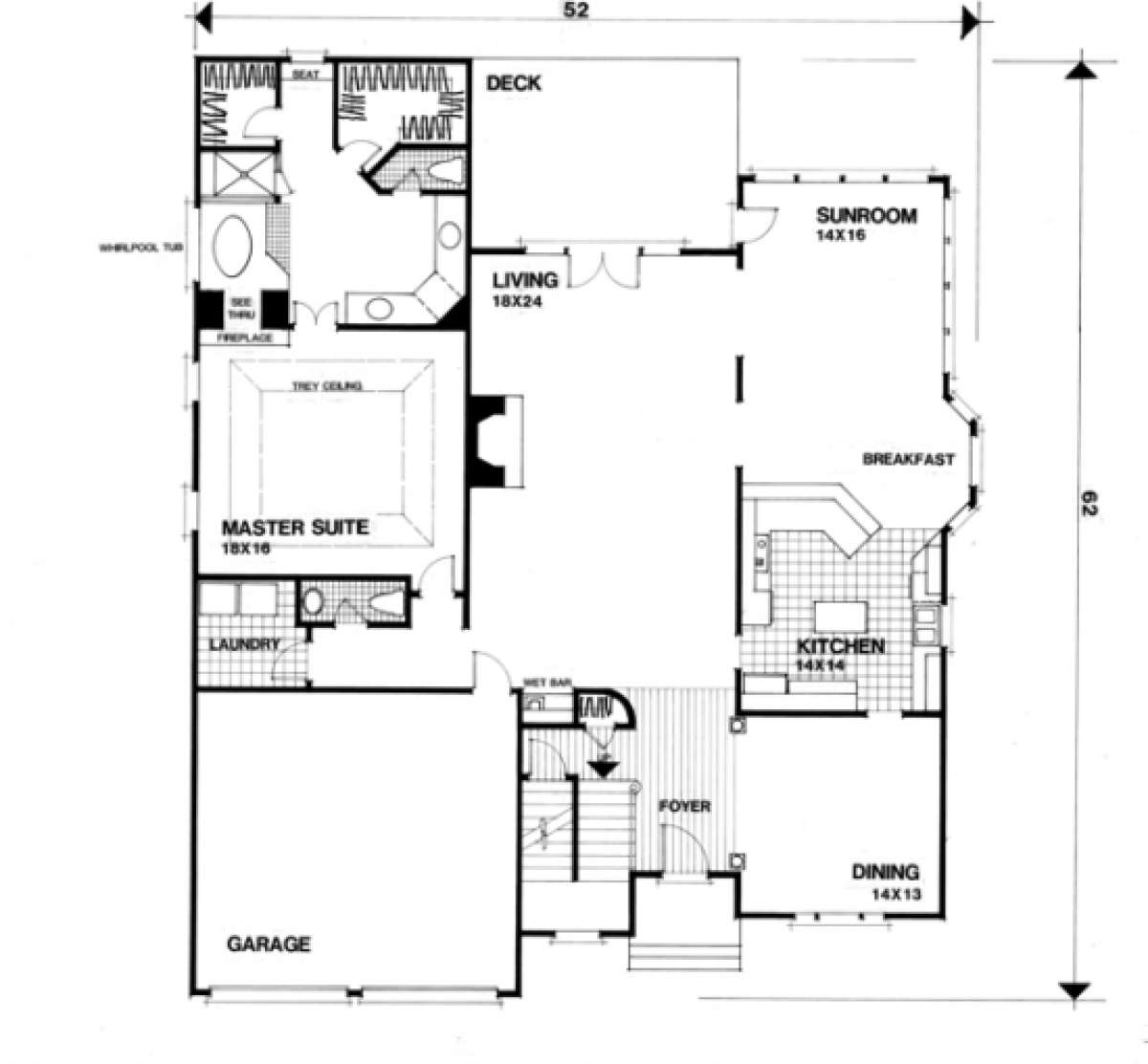 First Floor for House Plan #036-00150