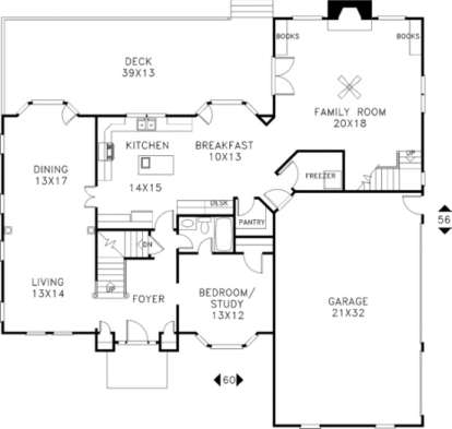 First Floor for House Plan #036-00151