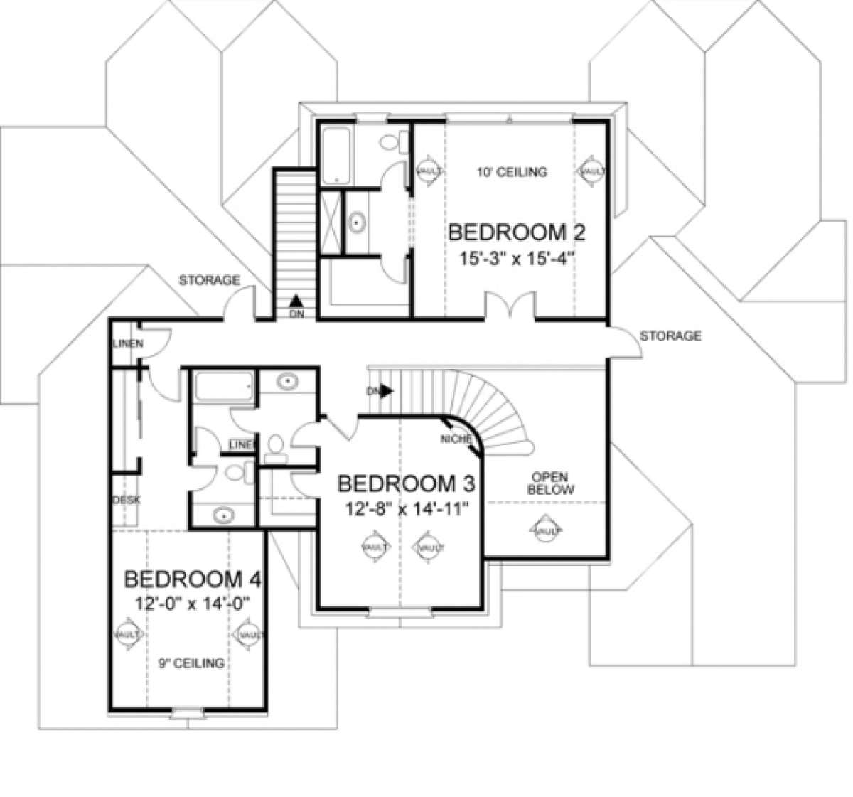 Second Floor for House Plan #036-00152