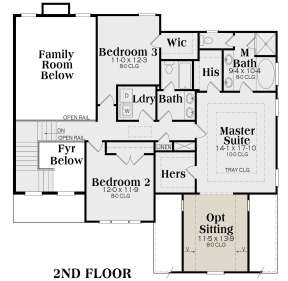 Second Floor for House Plan #009-00099