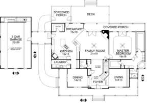 First Floor for House Plan #036-00155