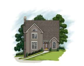 Narrow Lot House Plan #036-00156 Elevation Photo