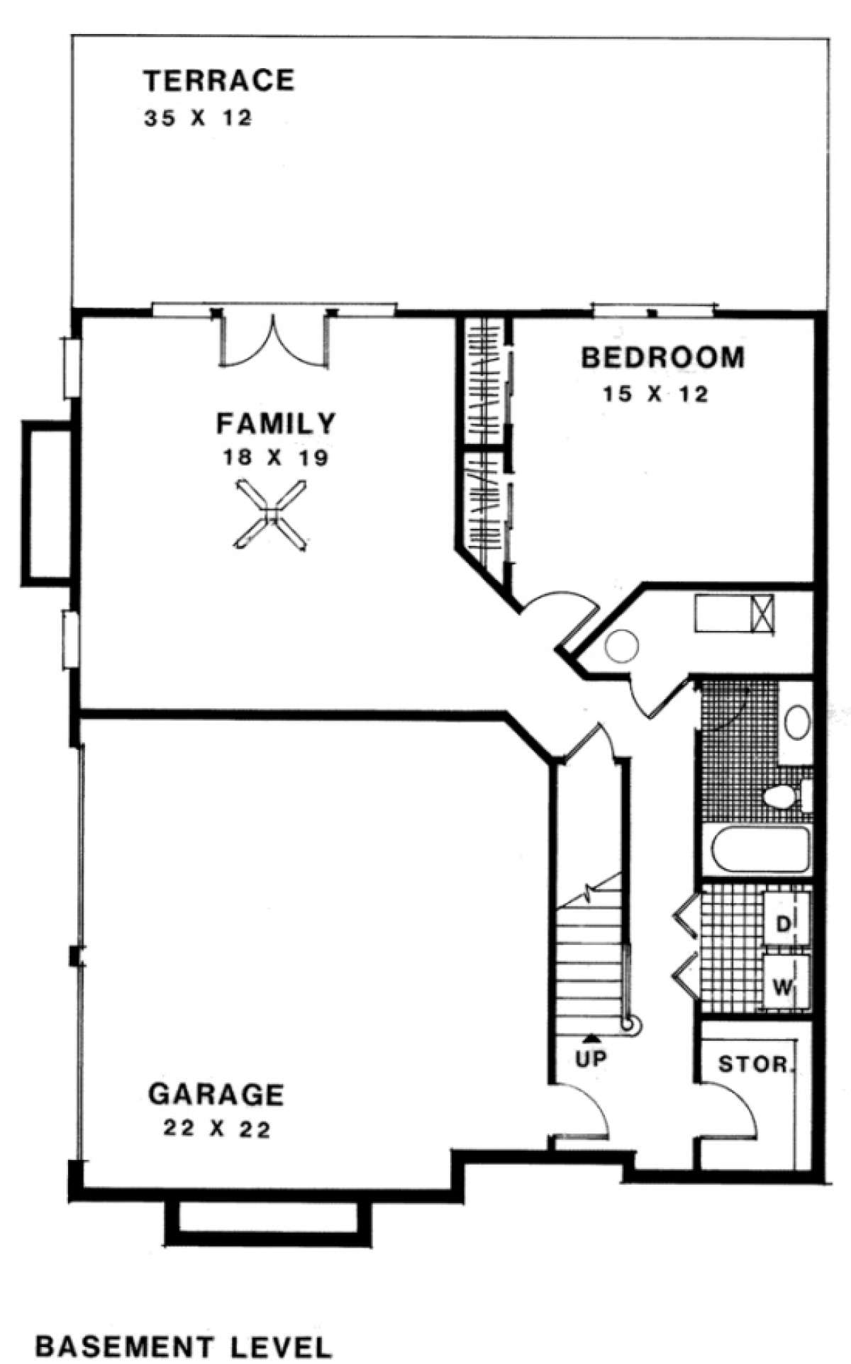 Basement Floor for House Plan #036-00156