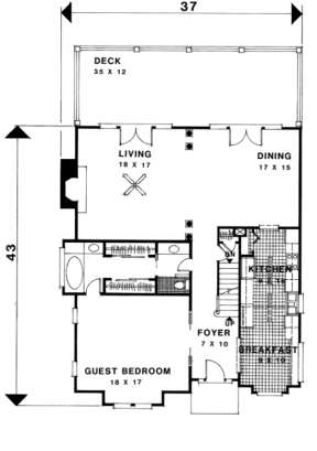 First Floor for House Plan #036-00156
