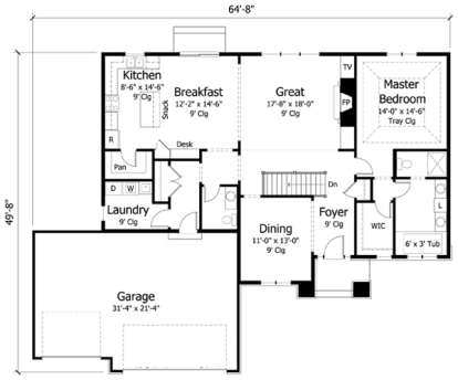 Main Floor for House Plan #098-00116