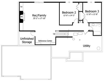 Basement Floor Plan for House Plan #098-00116