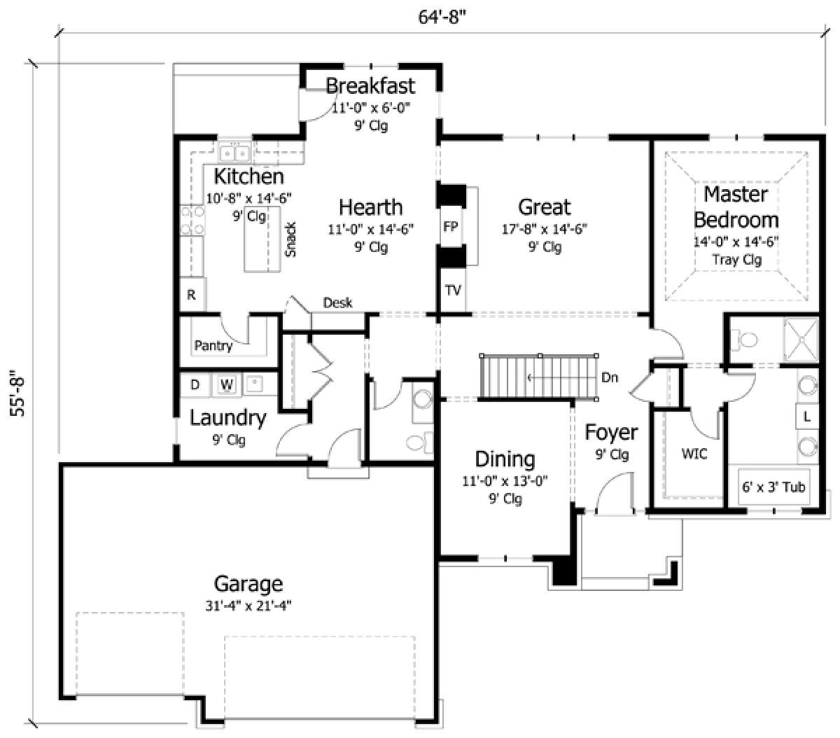 Main Floor for House Plan #098-00117