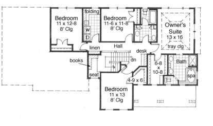 Second Floor for House Plan #098-00119
