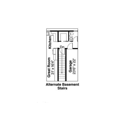 Basement Stairs Location for House Plan #035-00349