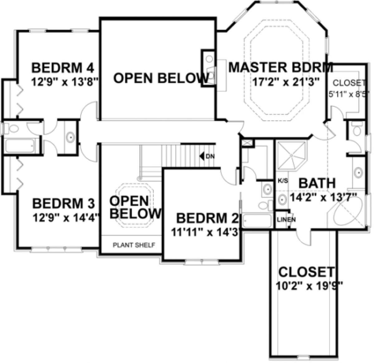 Second Floor for House Plan #036-00158