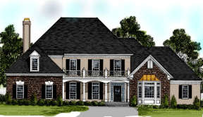 European House Plan #036-00159 Elevation Photo