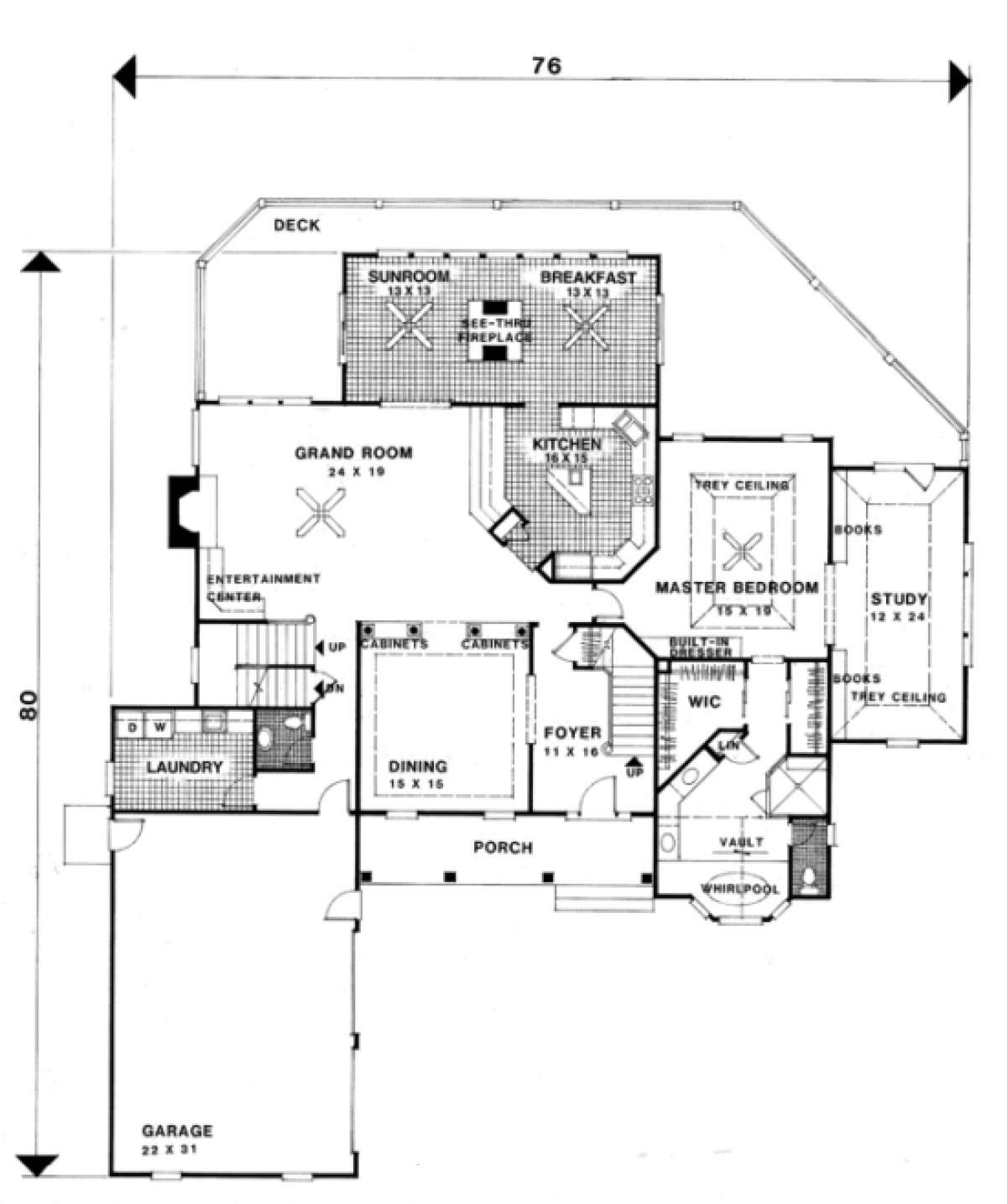 First Floor for House Plan #036-00159