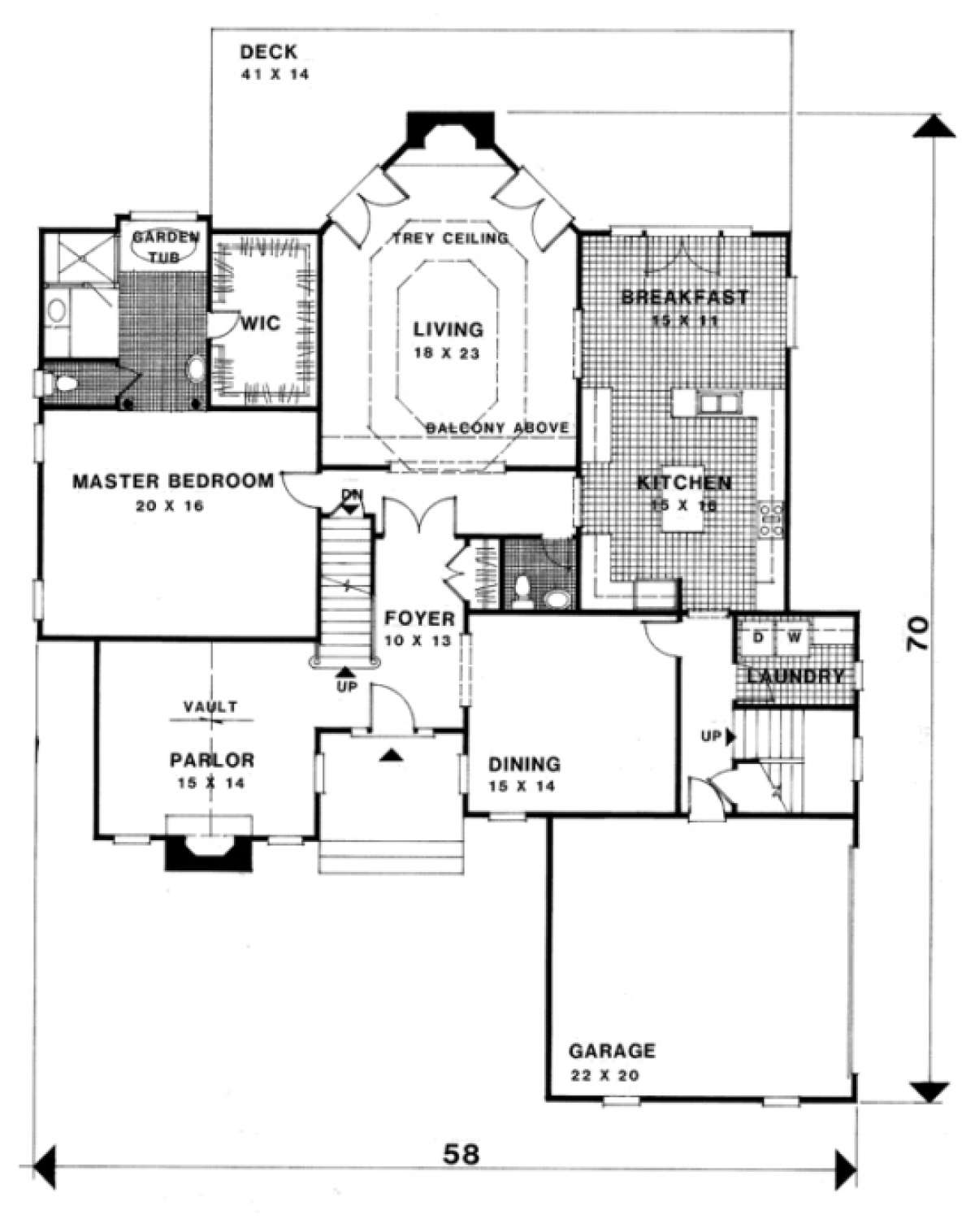First Floor for House Plan #036-00160
