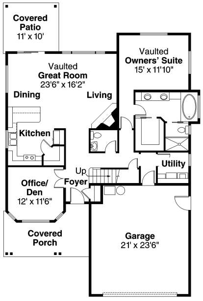 Floorplan 1 for House Plan #035-00454