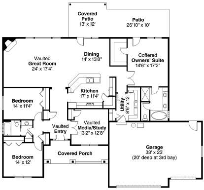 Floorplan 1 for House Plan #035-00456