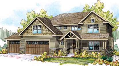 Cottage House Plan #035-00458 Elevation Photo