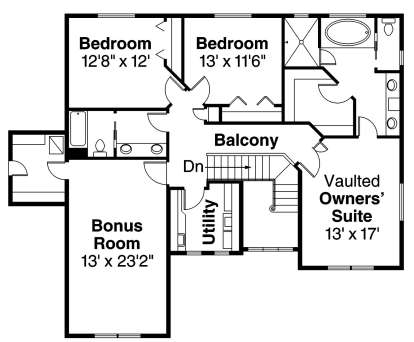 Floorplan 2 for House Plan #035-00458