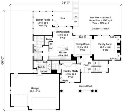 Main Floor for House Plan #098-00180