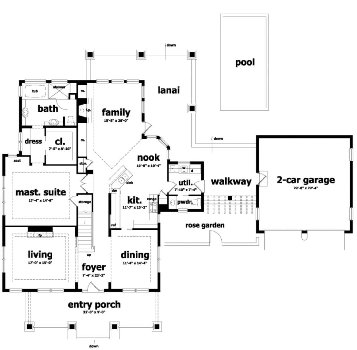 Floorplan 1 for House Plan #028-00001