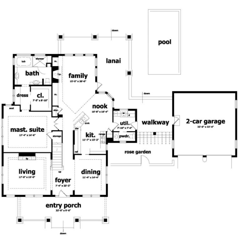 House Plan House Plan #117 Drawing 1