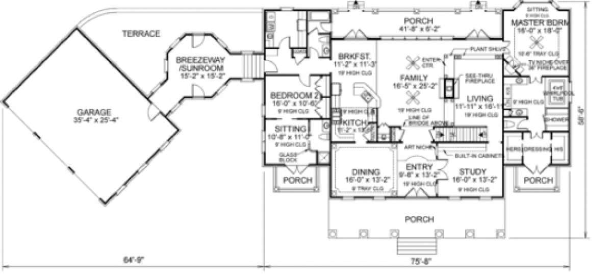 First Floor for House Plan #036-00161