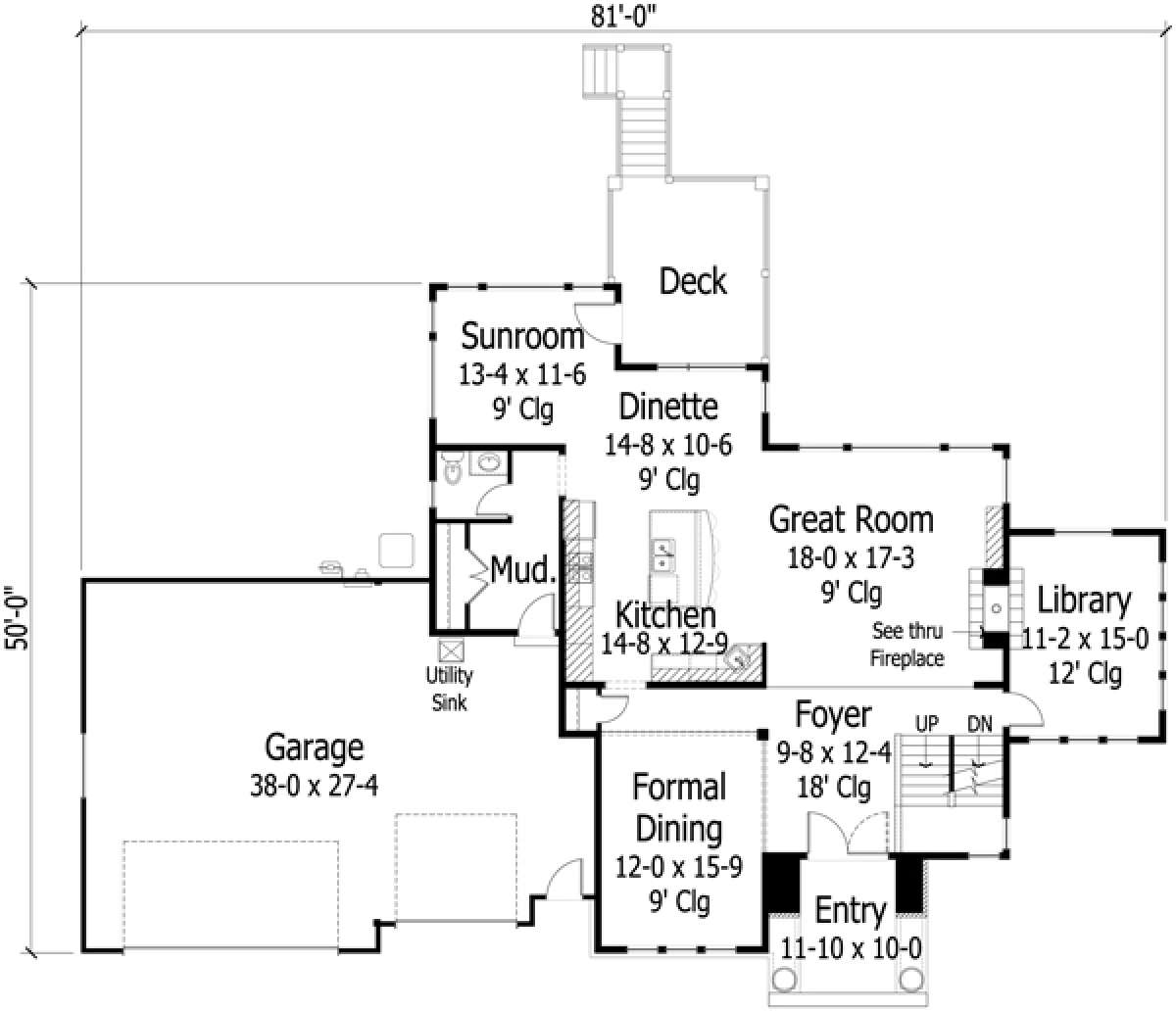 Main Floor for House Plan #098-00186