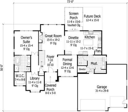 Main Floor for House Plan #098-00199