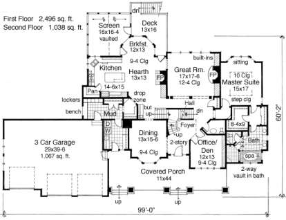 Main Floor for House Plan #098-00200