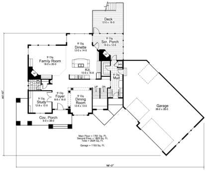 Main Floor for House Plan #098-00201