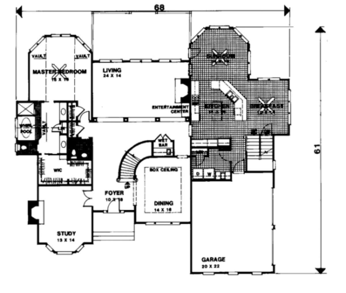 First Floor for House Plan #036-00163
