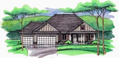 Craftsman House Plan #098-00219 Elevation Photo