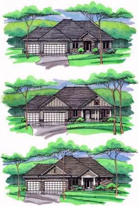 Craftsman House Plan #098-00219 Elevation Photo