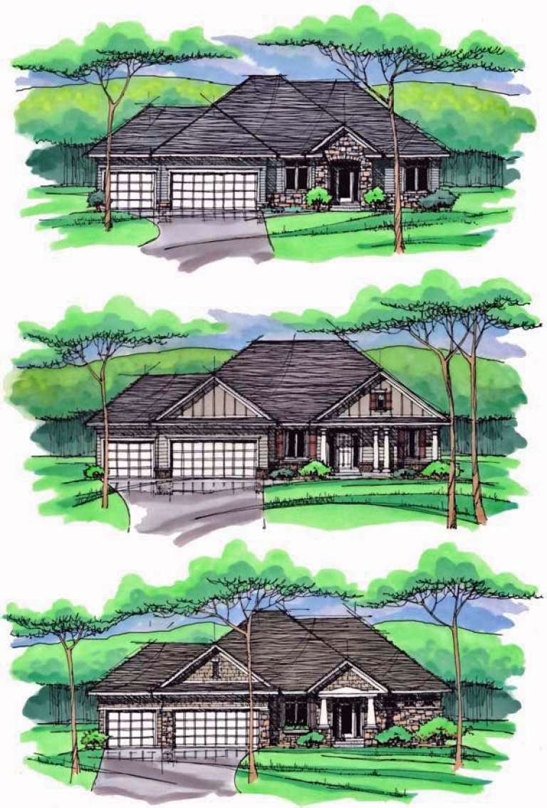 Country House Plan #098-00220 Elevation Photo