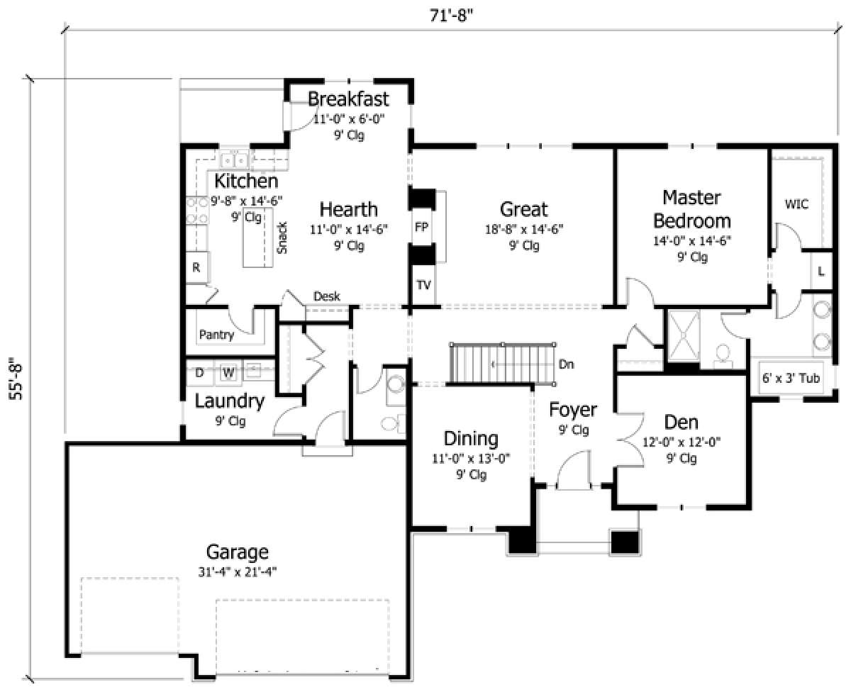 Main Floor for House Plan #098-00222
