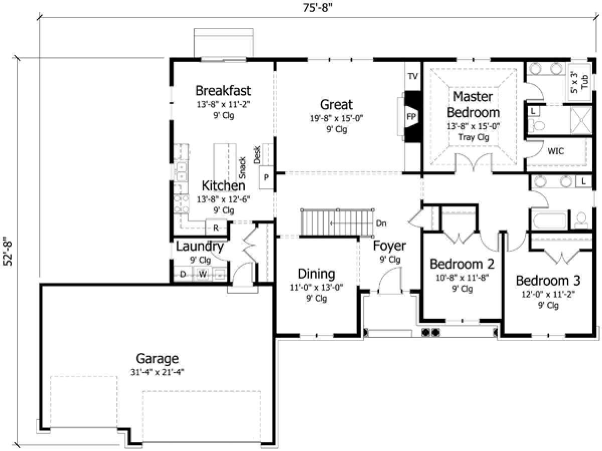 Main Floor for House Plan #098-00229