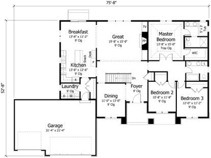 Main Floor for House Plan #098-00232