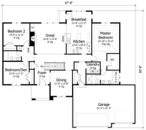 Floorplan 1 for House Plan #098-00234
