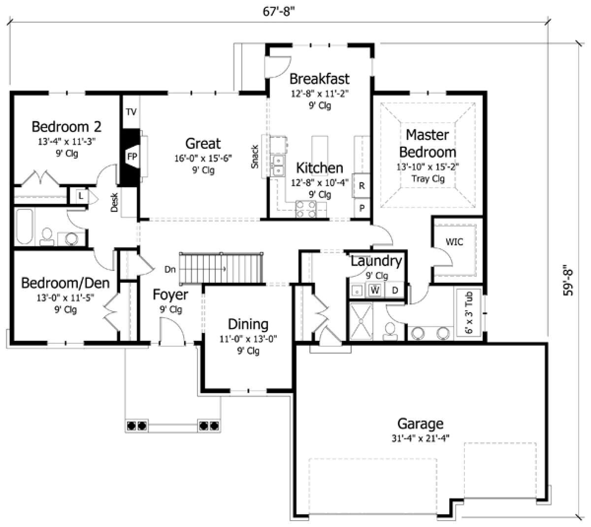 Main Floor for House Plan #098-00237