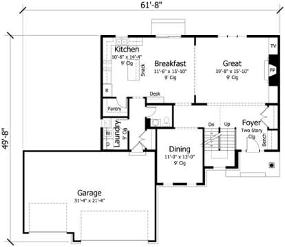 Main Floor for House Plan #098-00240