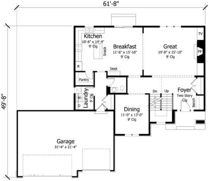 Main Floor for House Plan #098-00242