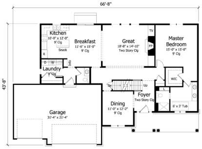 Main Floor for House Plan #098-00244