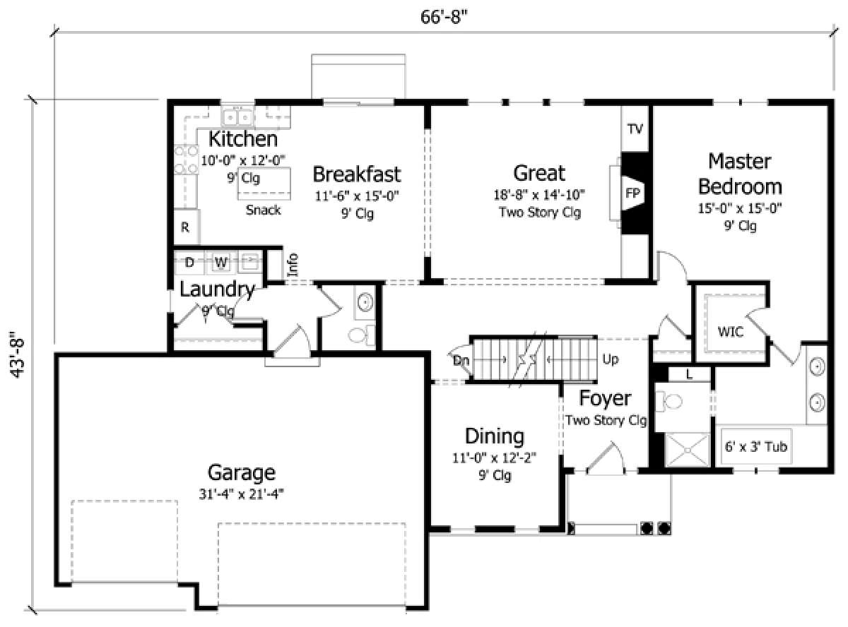 Main Floor for House Plan #098-00245