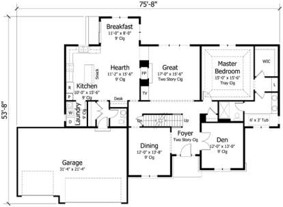 Main Floor for House Plan #098-00250