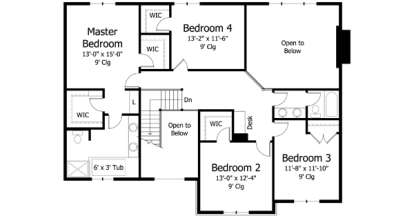 Second Floor for House Plan #098-00251