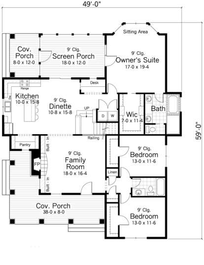 Main Floor for House Plan #098-00259