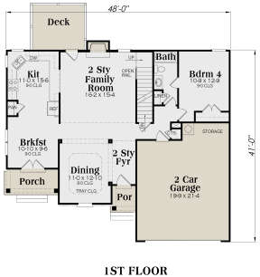 Main Floor for House Plan #009-00100